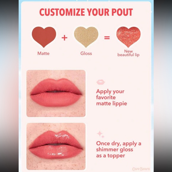 SHEGLAM X Care Bears Share A Smile Lip Set 3 Pcs/Set High Shine Finish Lip - Picture 4 of 9